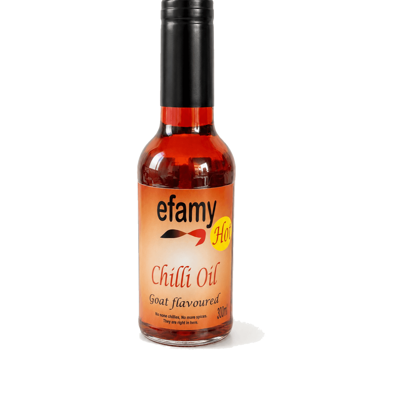 Bottle of Efamy goat flavoured chilli oil